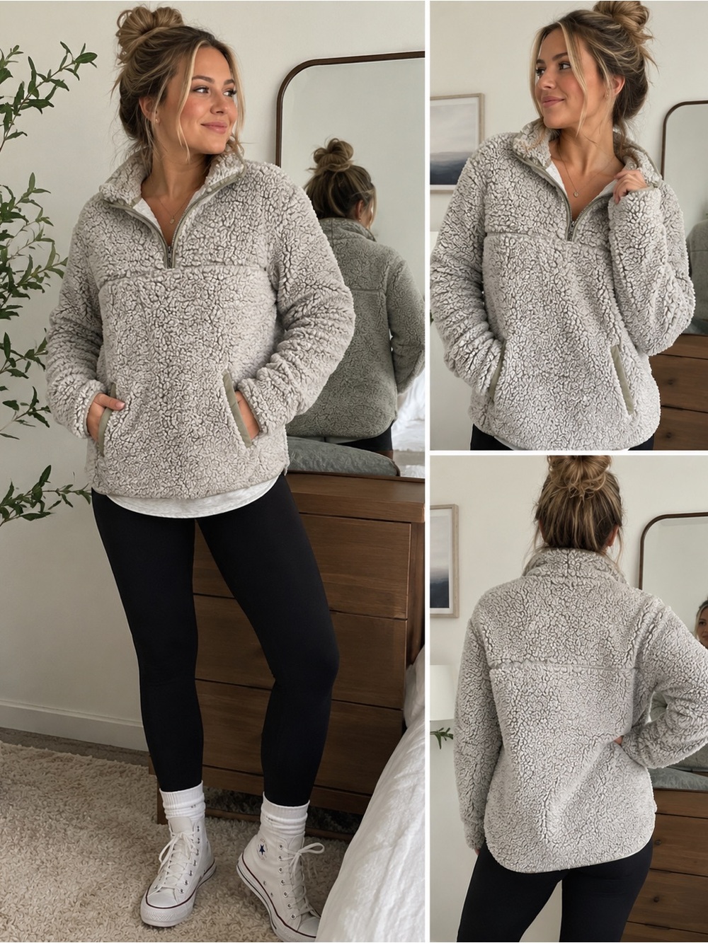 Cozy light Green Sherpa Jacket